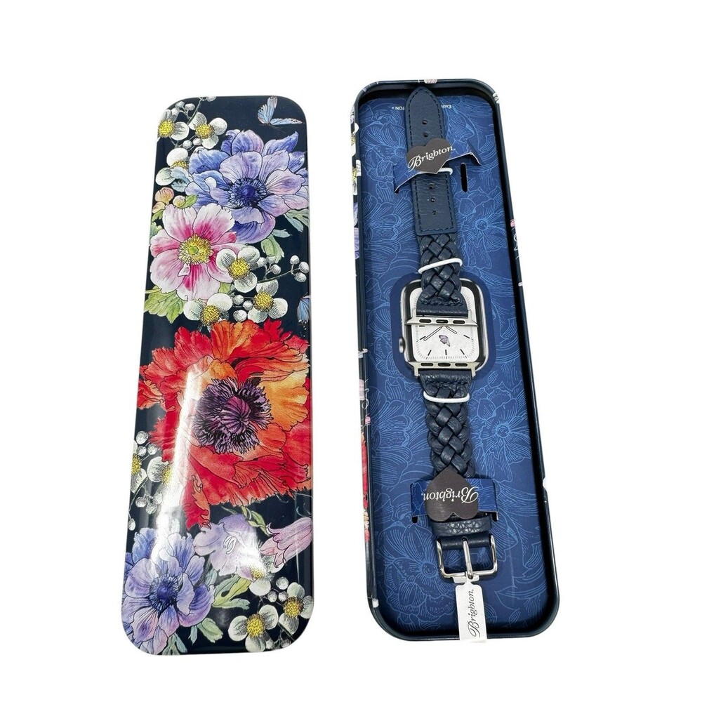 Braided Leather Strap Compatible with Apple Watch Band Women 38/40/41/42/44/45/4